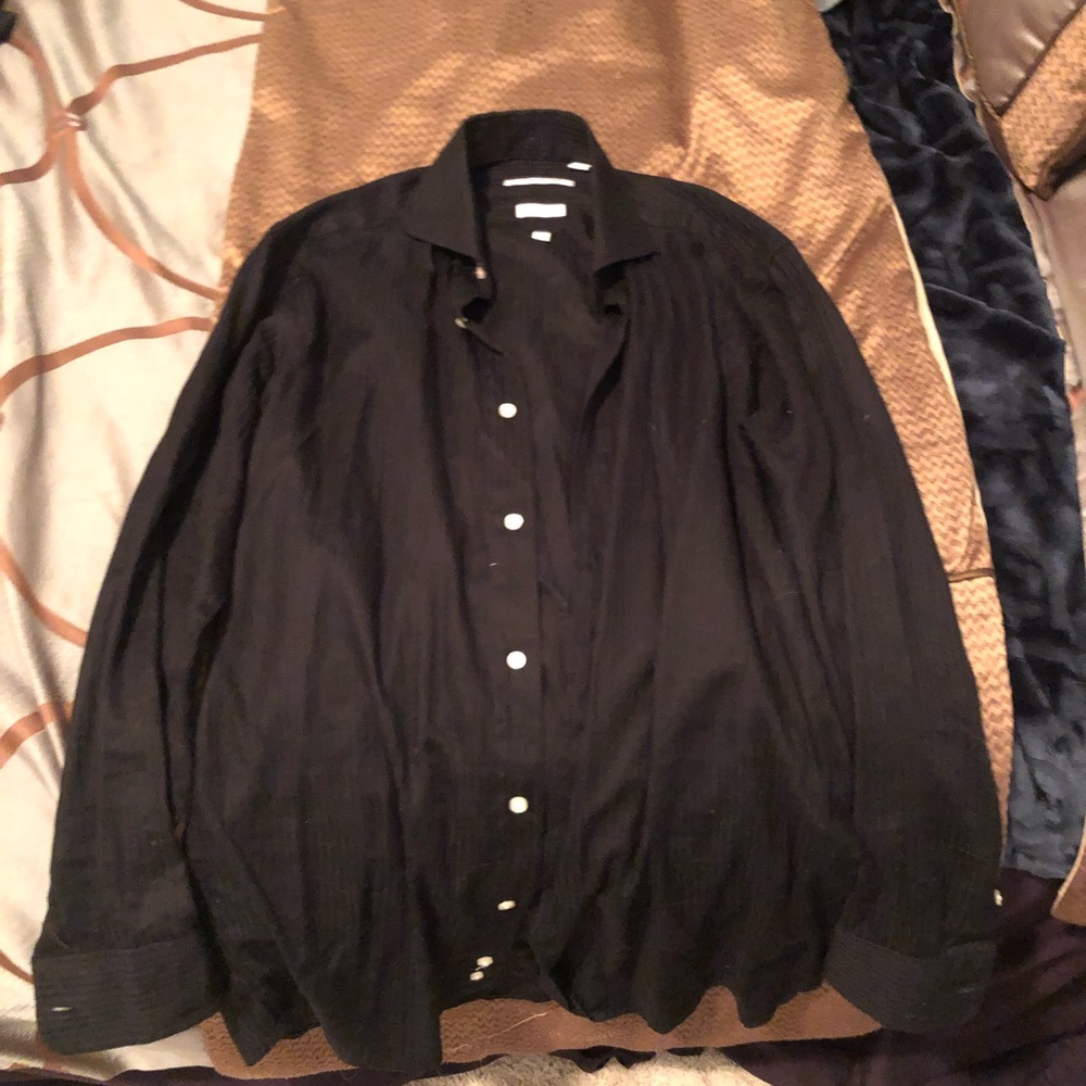 Black slim fit dress shirt